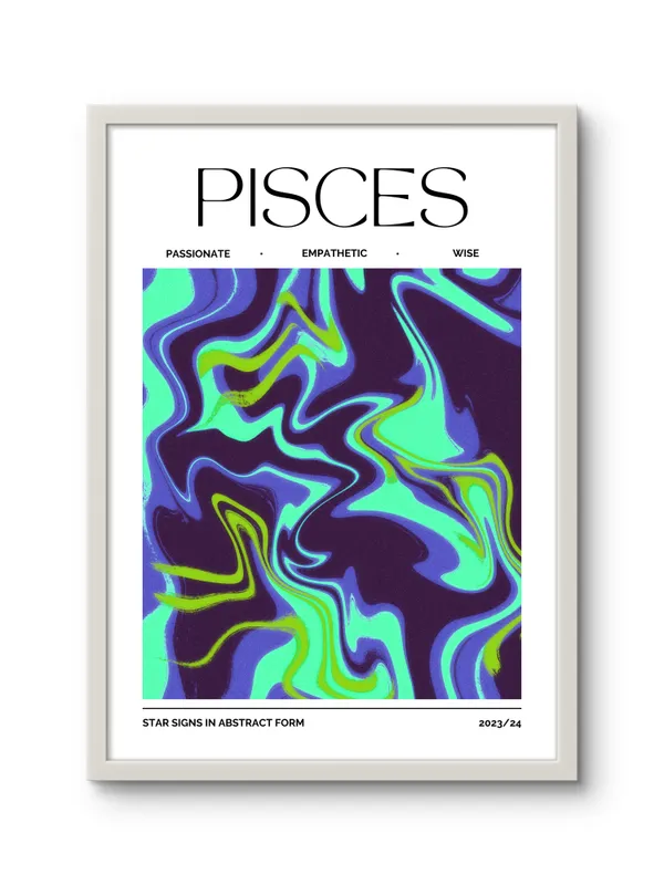 White_Framed_Pisces_Sunshine_Fibre_Art_|_For_Home_&_Office_Decor