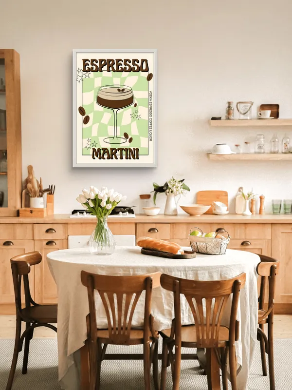 White_Framed_Espresso_Martini_Fibre_Art_|_For_Home_&_Office_Decor