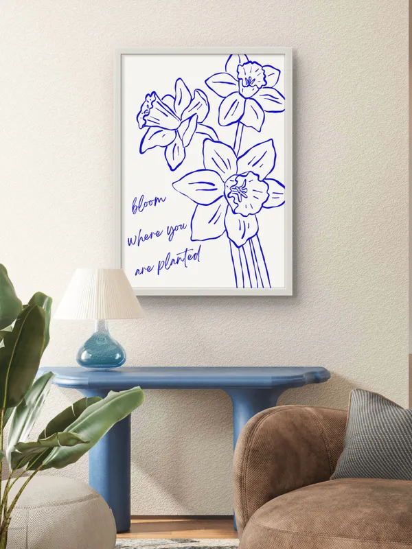 White_Framed_Gold_Roses_Fibre_Art_|_For_Home_&_Office_Decor