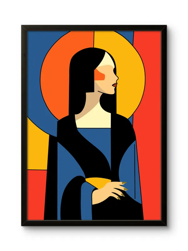Black_Framed_Abstarct_Posing_Lady_Fibre_Art_|_For_Home_&_Office_Decor