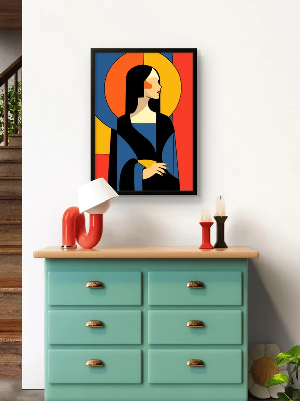 Black_Framed_Abstarct_Posing_Lady_Fibre_Art_|_For_Home_&_Office_Decor