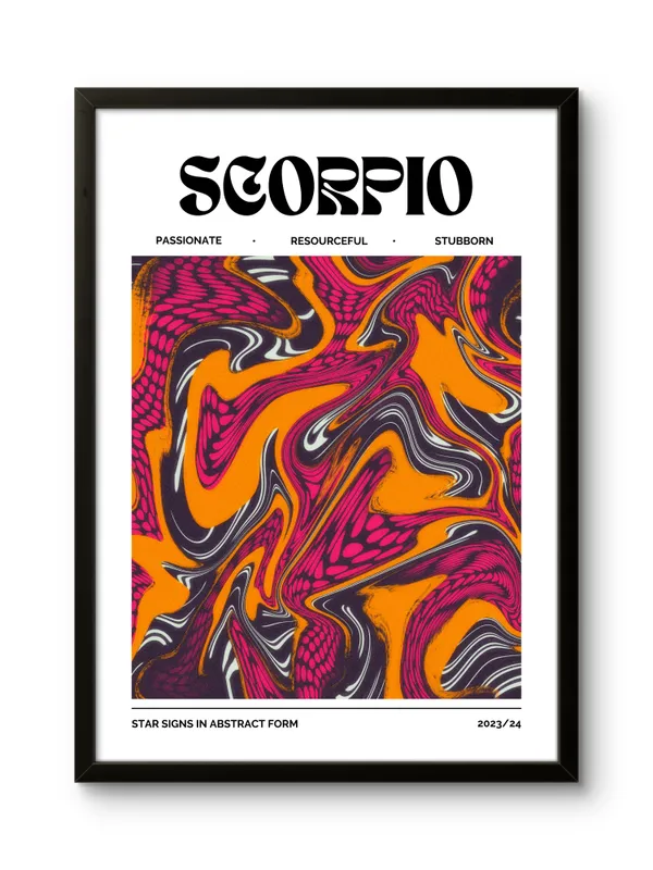 Black_Framed_Scorpio_Sunshine_Fibre_Art_|_For_Home_&_Office_Decor