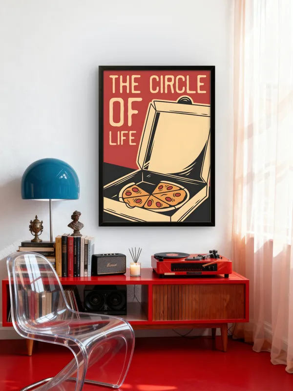 Black_Framed_The_Circle_Of_Life_Fibre_Art_|_For_Home_&_Office_Decor
