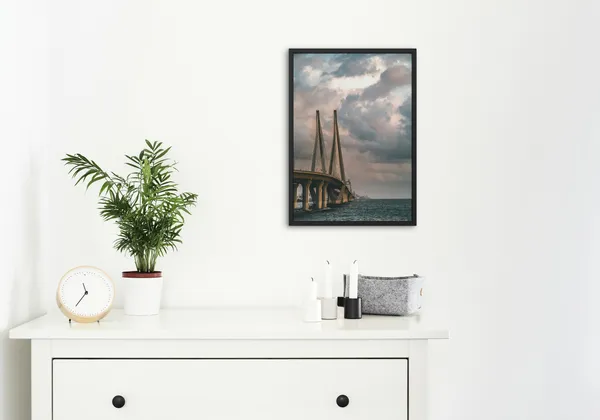 Black_Framed_Bandra_Worli_Sea_Link_Fibre_Art_|_For_Home_&_Office_Decor