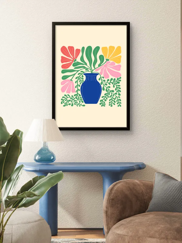 Black_Framed_Flower_Pot_Fibre_Art_|_For_Home_&_Office_Decor