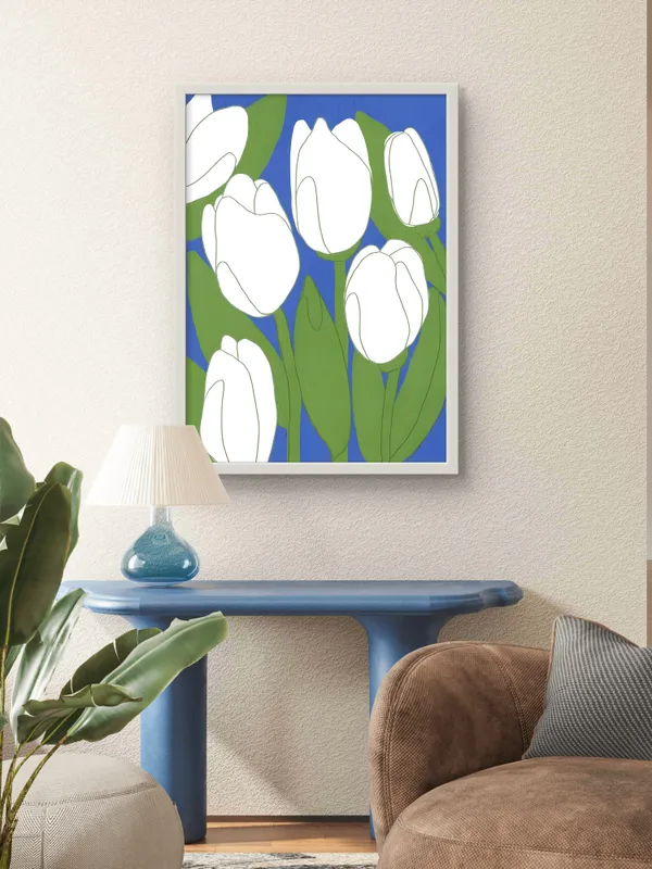 White_Framed_The_Secret_Garden_Fibre_Art_|_For_Home_&_Office_Decor