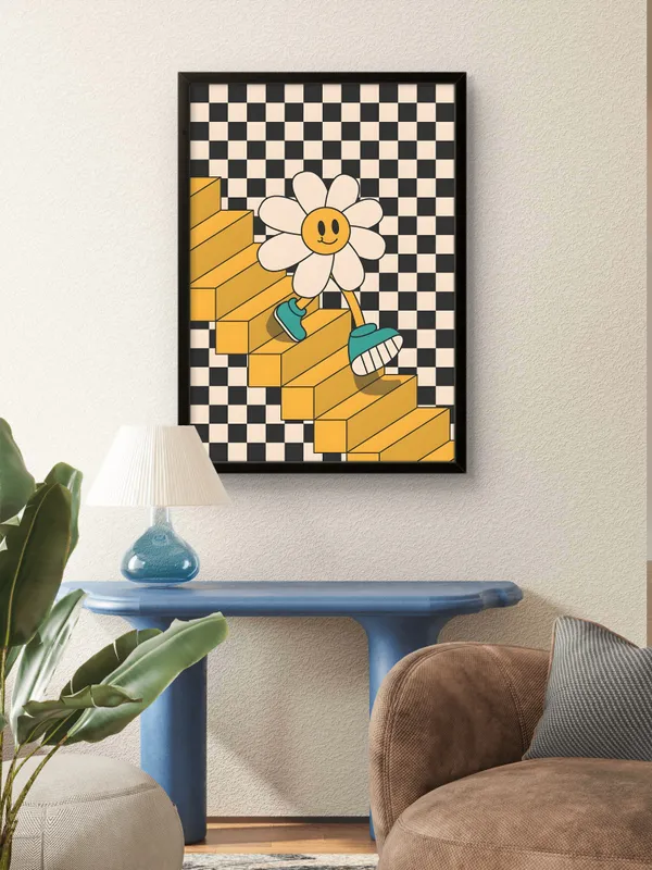 Black_Framed_Sunshine_Stairs_Fibre_Art_|_For_Home_&_Office_Decor