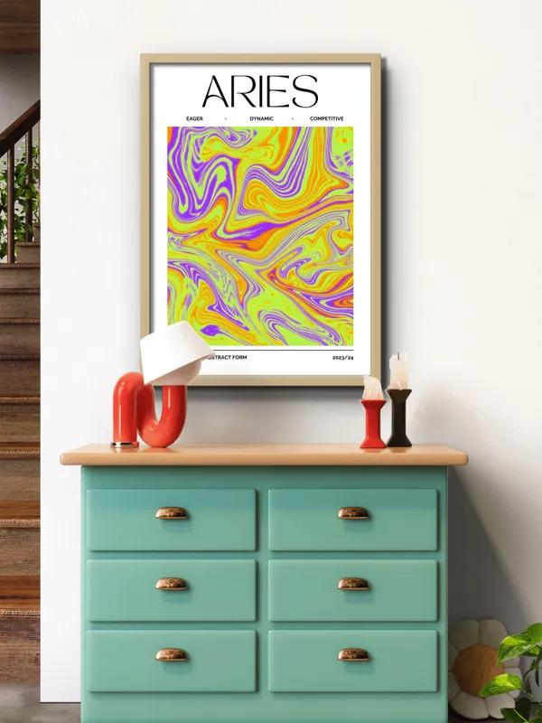 Wooden_Framed_Aries_Sunshine_Fibre_Art_|_For_Home_&_Office_Decor