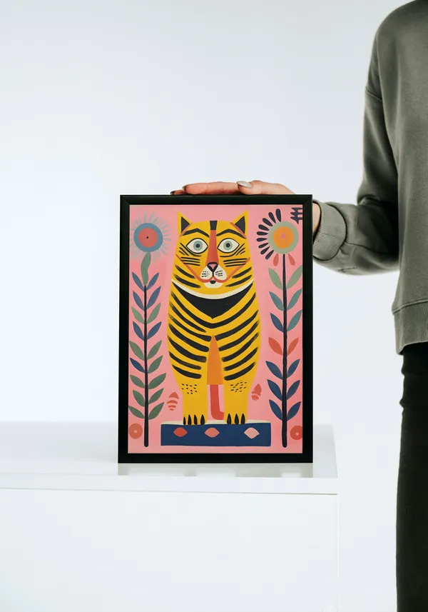 Black_Framed_Bengal_Tiger_Fibre_Art_|_For_Home_&_Office_Decor