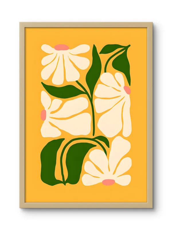 Wooden_Framed_White_Leaves_Fibre_Art_|_For_Home_&_Office_Decor