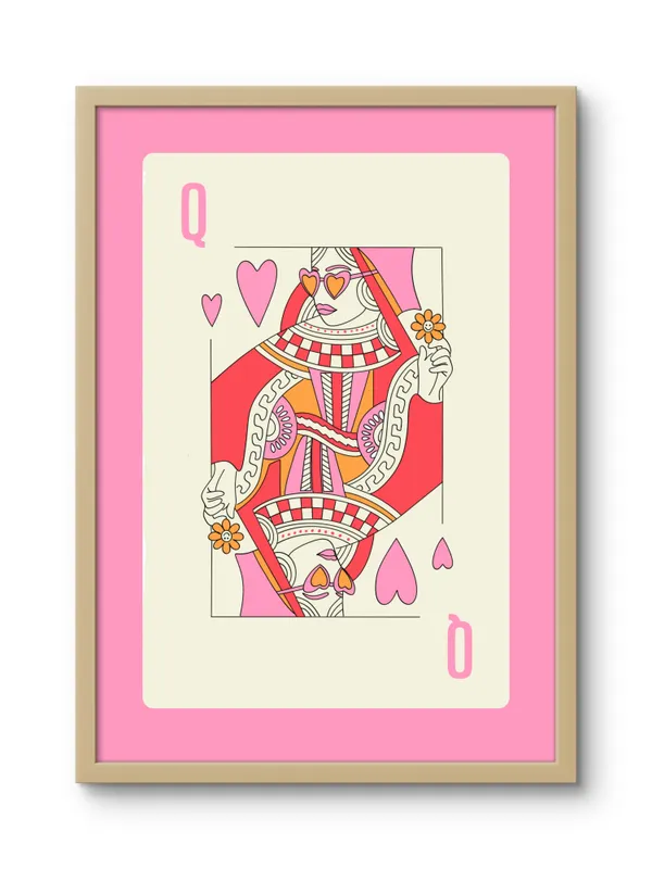 Wooden_Framed_Queen_Card_Fibre_Art_|_For_Home_&_Office_Decor