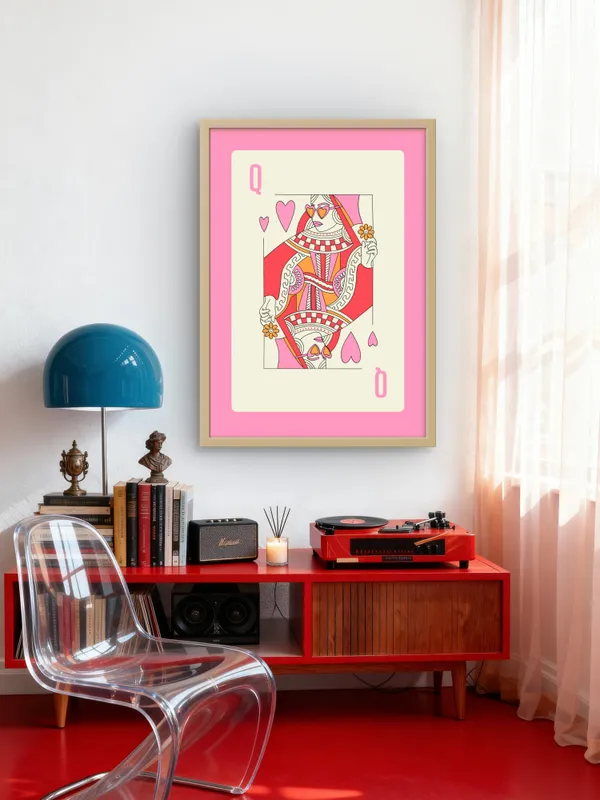 Wooden_Framed_Queen_Card_Fibre_Art_|_For_Home_&_Office_Decor