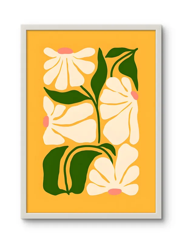White_Framed_White_Leaves_Fibre_Art_|_For_Home_&_Office_Decor