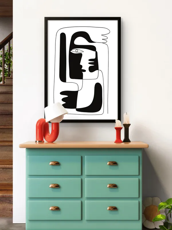 Black_Framed_Hands_on_my_Face_Fibre_Art_|_For_Home_&_Office_Decor