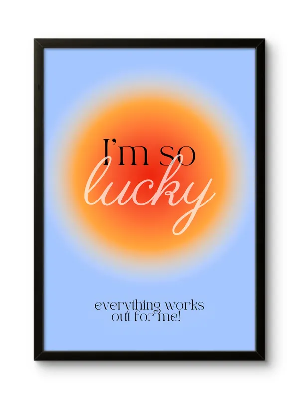 Black_Framed_I_Am_So_Lucky_Fibre_Art_|_For_Home_&_Office_Decor