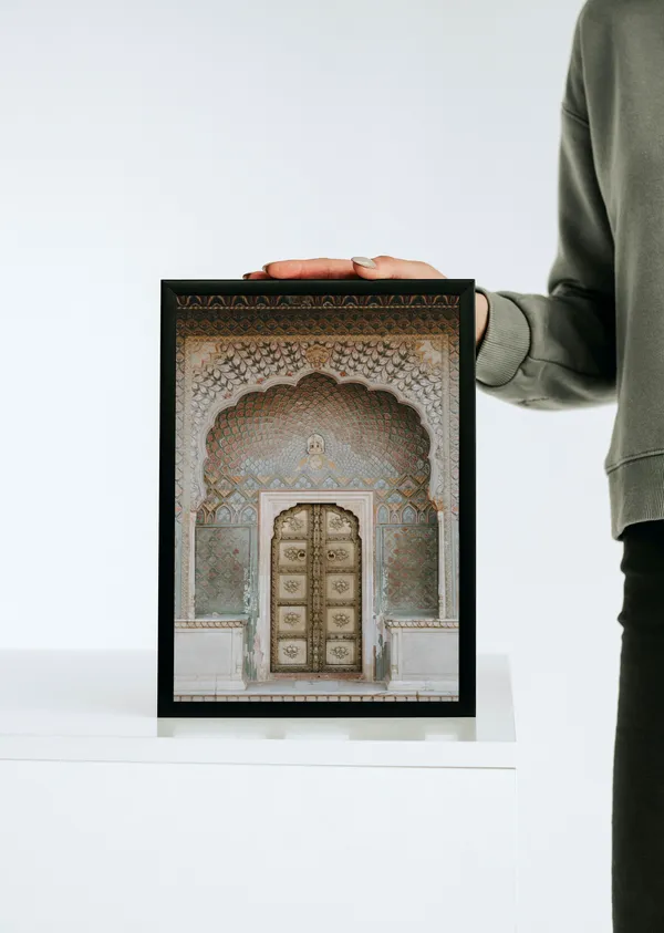 Black_Framed_Southwest_Lotus_Gates_Fibre_Art_|_For_Home_&_Office_Decor