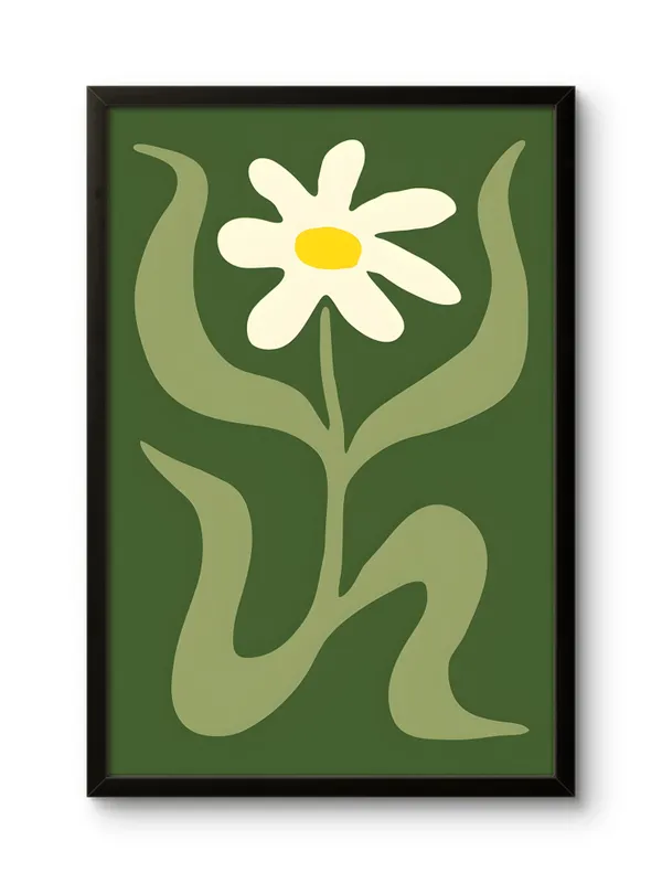 Black_Framed_Green_Yolk_Petals_Fibre_Art_|_For_Home_&_Office_Decor