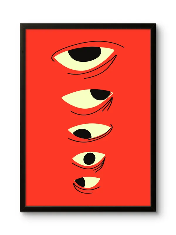 Black_Framed_Stacked_Eyes_Fibre_Art_|_For_Home_&_Office_Decor