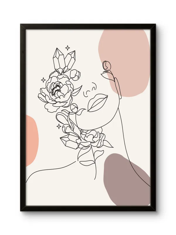 Black_Framed_Boho_Flower_Girl_Fibre_Art_|_For_Home_&_Office_Decor