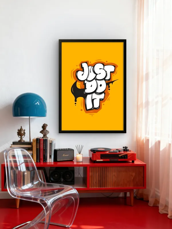 Black_Framed_Just_Do_It_Fibre_Art_|_For_Home_&_Office_Decor