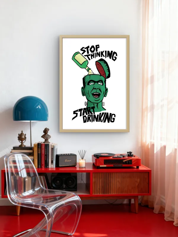 Wooden_Framed_Stop_Thinking_Fibre_Art_|_For_Home_&_Office_Decor