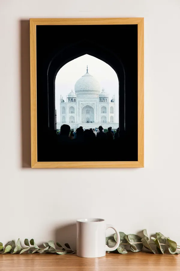 Wooden_Framed_Taj_Mahal_Through_Window_Fibre_Art_|_For_Home_&_Office_Decor