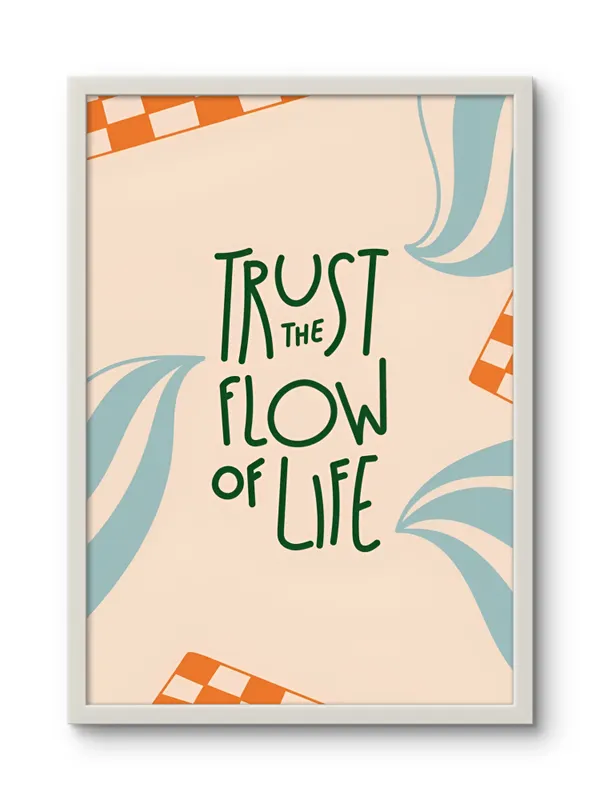 White_Framed_Flow_Of_Life_Fibre_Art_|_For_Home_&_Office_Decor