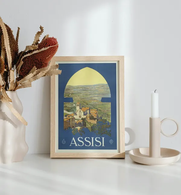 Wooden_Framed_Assissi_City_Fibre_Art_|_For_Home_&_Office_Decor
