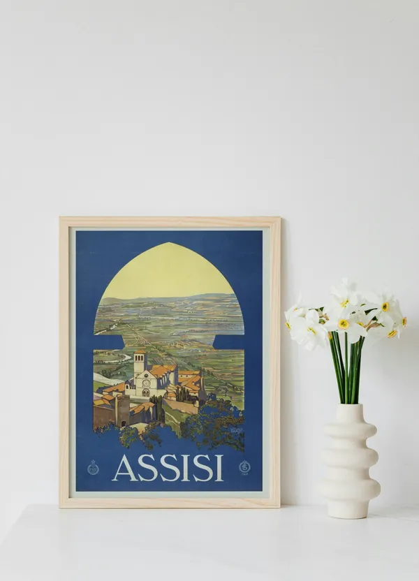Wooden_Framed_Assissi_City_Fibre_Art_|_For_Home_&_Office_Decor