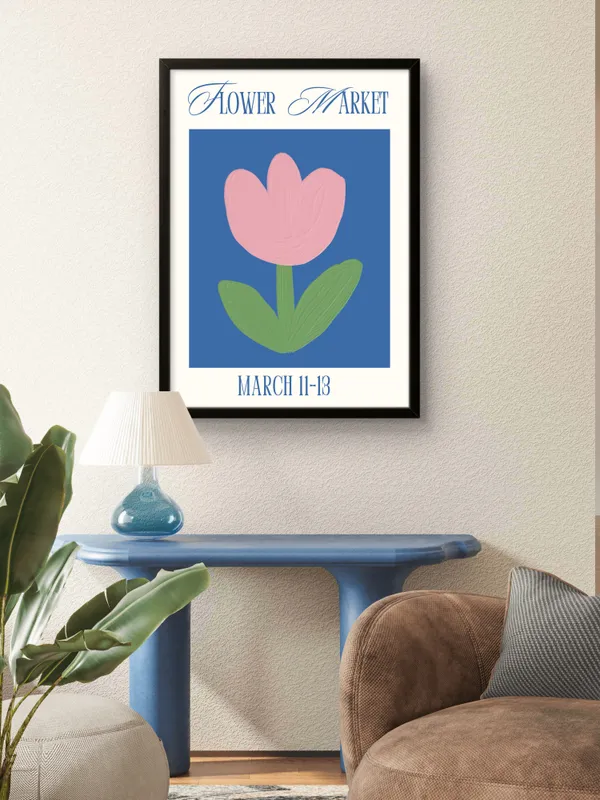 Black_Framed_Pink_Petals_Fibre_Art_|_For_Home_&_Office_Decor