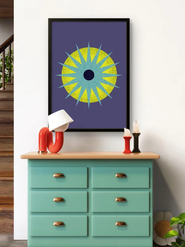 Black_Framed_Abstract_Star_Eye_Fibre_Art_|_For_Home_&_Office_Decor