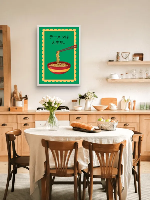 White_Framed_Ramen_Fibre_Art_|_For_Home_&_Office_Decor