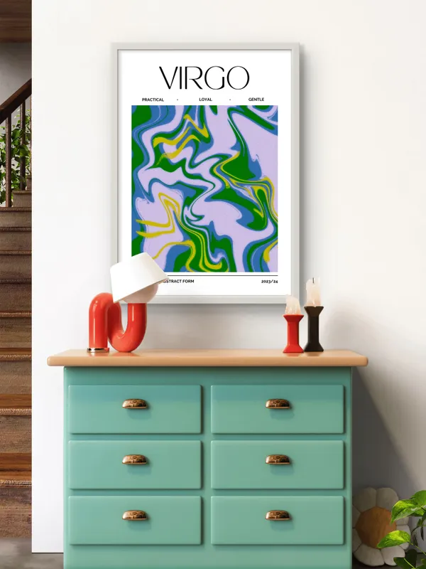 White_Framed_Virgo_Sunshine_Fibre_Art_|_For_Home_&_Office_Decor