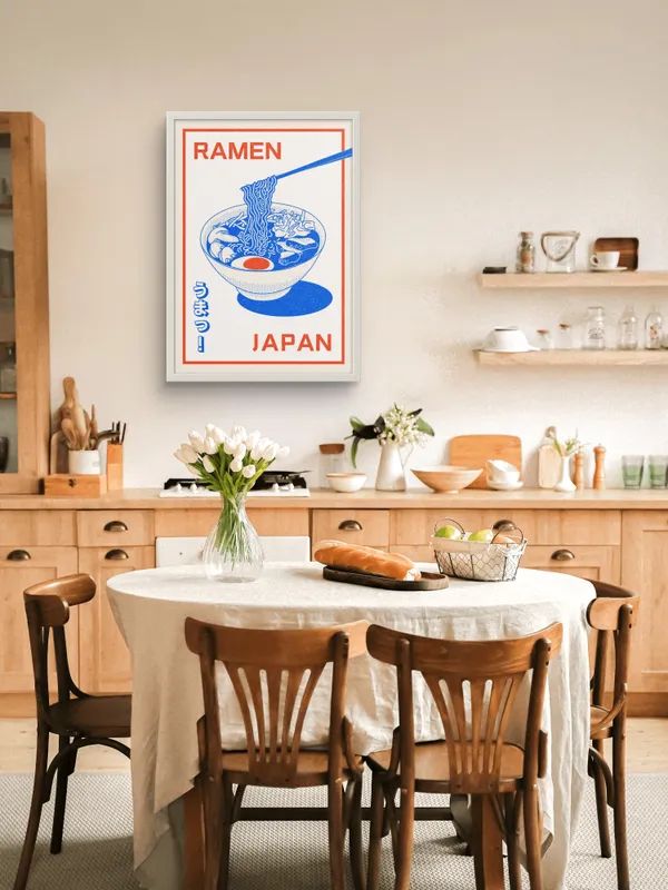 White_Framed_Ramen_Japan_Fibre_Art_|_For_Home_&_Office_Decor