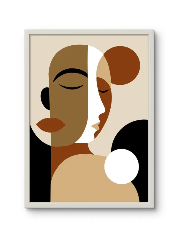 White_Framed_Boho_Faces_Fibre_Art_|_For_Home_&_Office_Decor