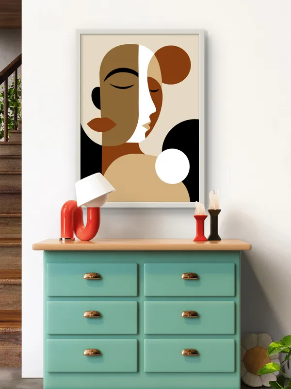 White_Framed_Boho_Faces_Fibre_Art_|_For_Home_&_Office_Decor