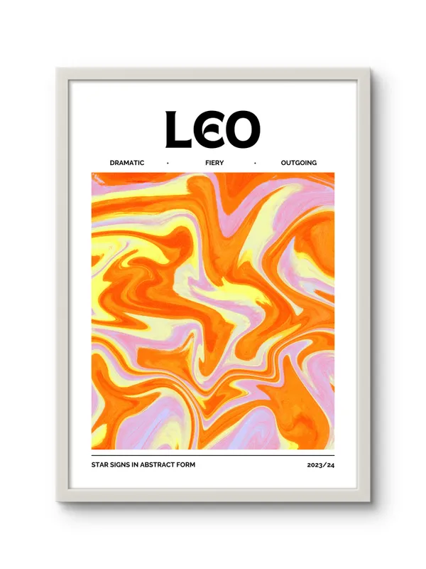 White_Framed_Leo_Sunshine_Fibre_Art_|_For_Home_&_Office_Decor