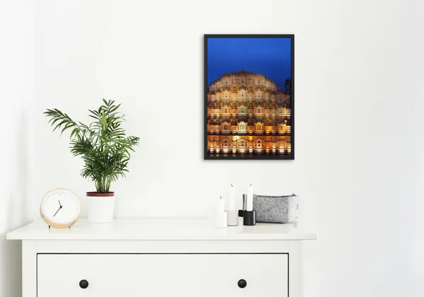 Black_Framed_Hawa_Mahal_Fibre_Art_|_For_Home_&_Office_Decor