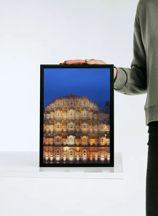 Black_Framed_Hawa_Mahal_Fibre_Art_|_For_Home_&_Office_Decor