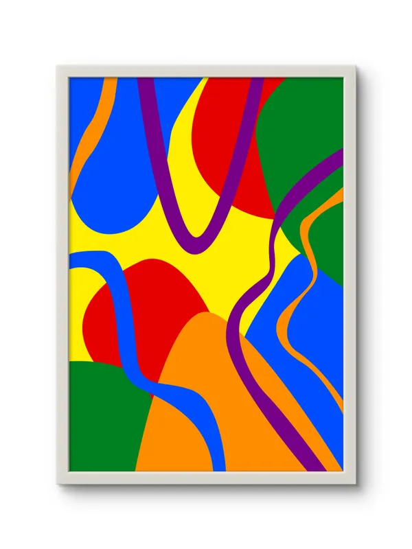 White_Framed_Coloured_Pattern_Abstract_Fibre_Art_|_For_Home_&_Office_Decor