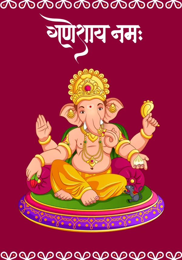 Wooden_Framed_Ganeshay_Namah_Fibre_Art_|_For_Home_&_Office_Decor