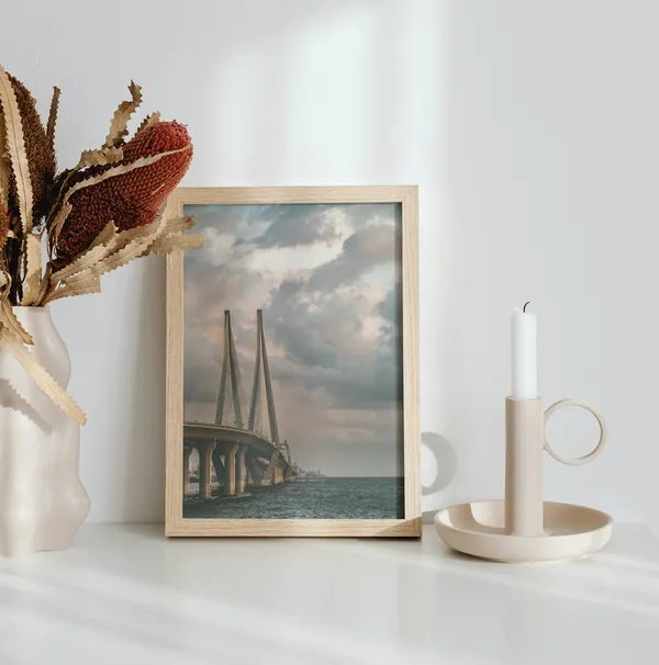 Wooden_Framed_Bandra_Worli_Sea_Link_Fibre_Art_|_For_Home_&_Office_Decor