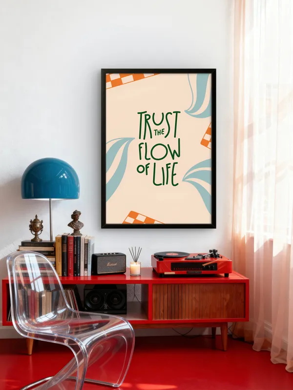Black_Framed_Flow_Of_Life_Fibre_Art_|_For_Home_&_Office_Decor