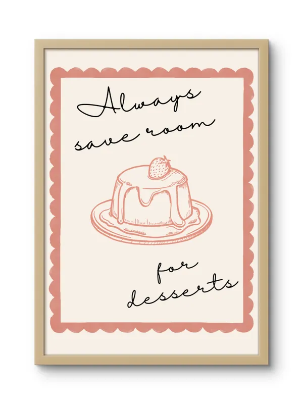 Wooden_Framed_Save_Some_Room_For_Desserts_Fibre_Art_|_For_Home_&_Office_Decor