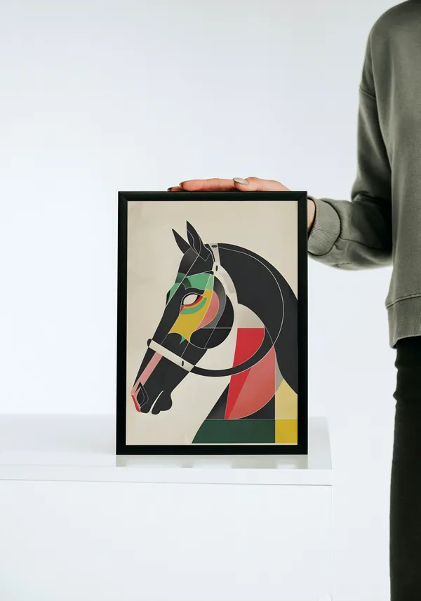 Black_Framed_Horse_Fibre_Art_|_For_Home_&_Office_Decor