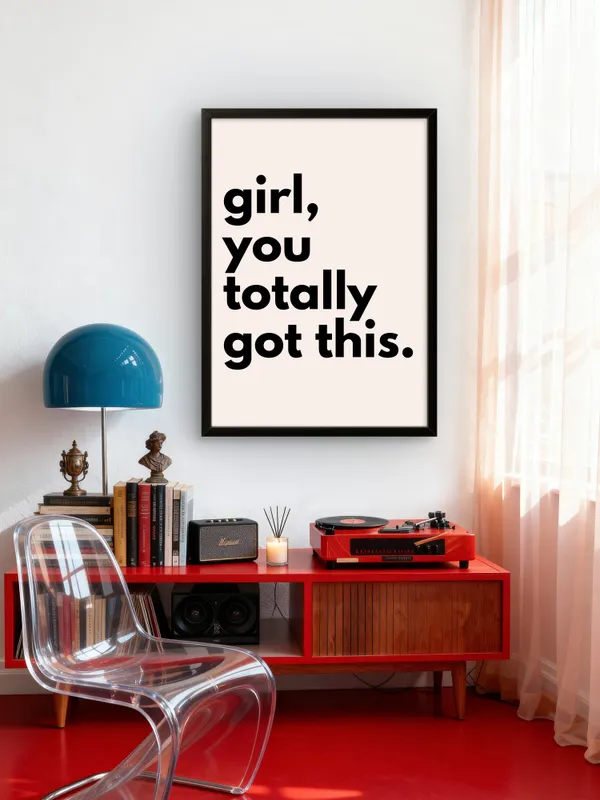 Black_Framed_Girl_You_Totally_Got_This_Fibre_Art_|_For_Home_&_Office_Decor