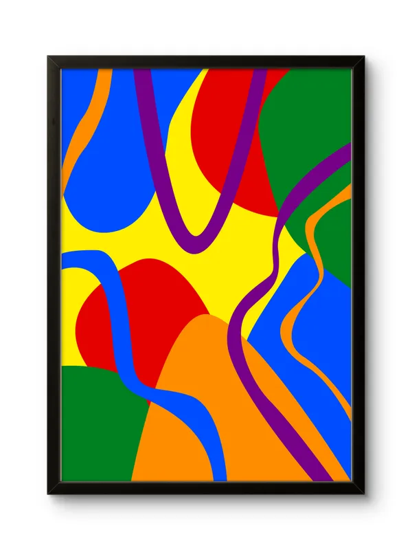 Black_Framed_Coloured_Pattern_Abstract_Fibre_Art_|_For_Home_&_Office_Decor