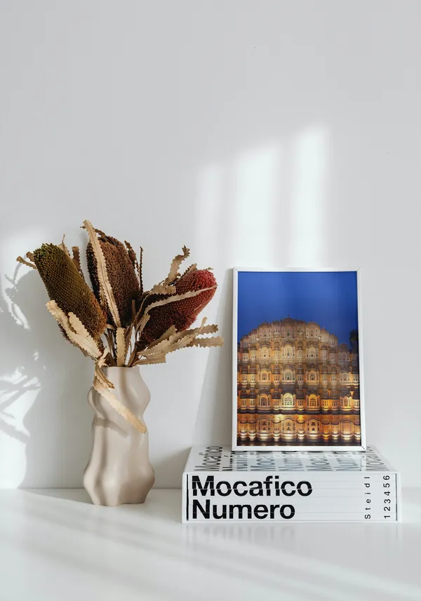 White_Framed_Hawa_Mahal_Fibre_Art_|_For_Home_&_Office_Decor
