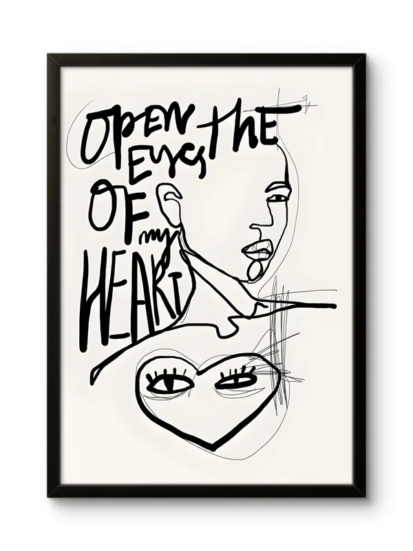 Black_Framed_Open_The_Eyes_Of_My_Heart_Fibre_Art_|_For_Home_&_Office_Decor