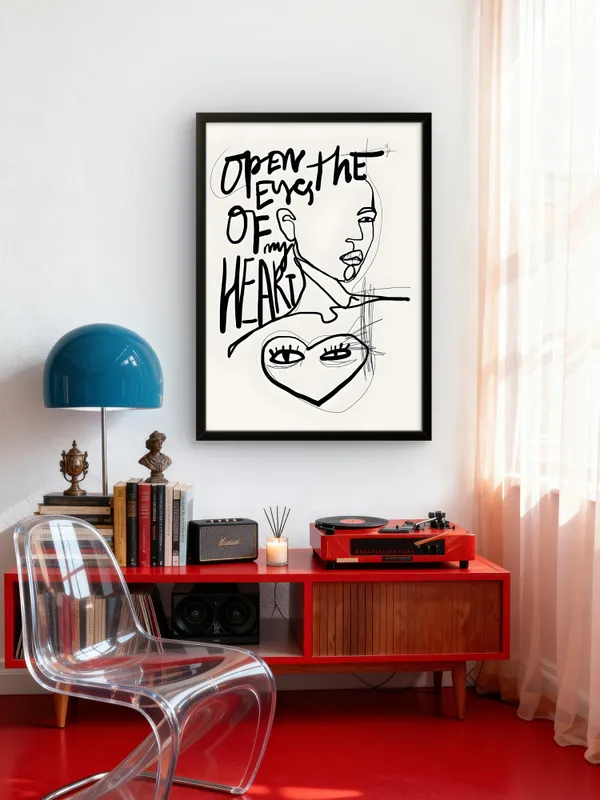 Black_Framed_Open_The_Eyes_Of_My_Heart_Fibre_Art_|_For_Home_&_Office_Decor